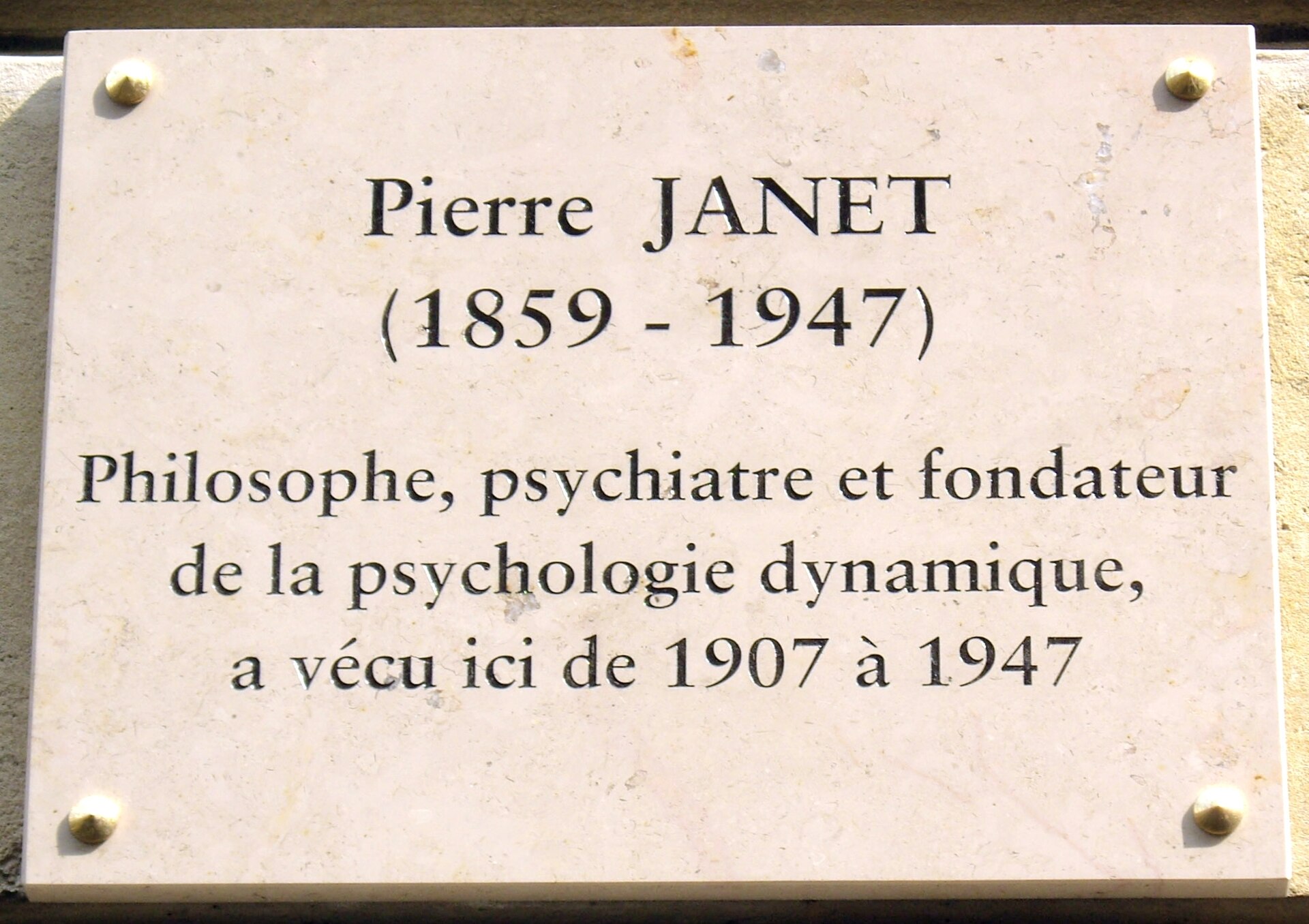 Imagem de referência relacionada a Pierre Janet, item descrito como psicólogo francês