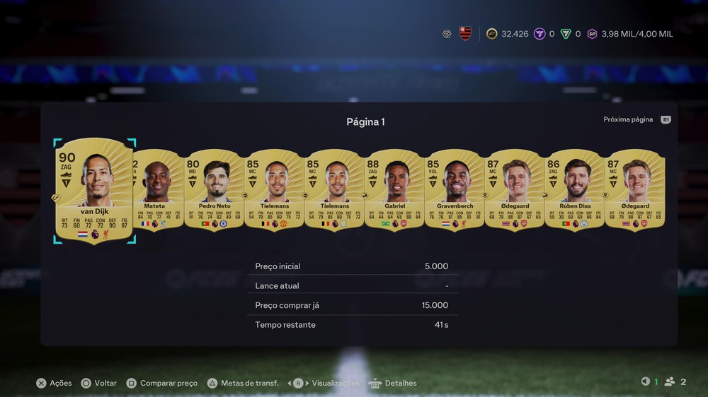 Anaçise com cuidado o mercado de transferências para não perder moedas no primeiro dia do Web App do FC 27 — Foto: Reprodução/Filipe Curitiba