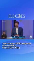 Debate PE: João Campos (PSB) pergunta sobre saúde a Raquel Lyra (PSD)