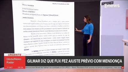 Gilmar diz que Fux fez ajuste prévio com Mendonça