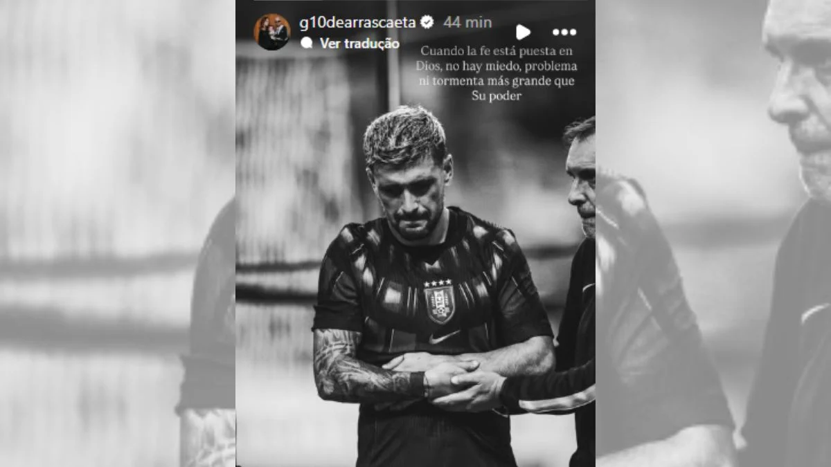 "Quando há fé em Deus, não há medo", diz Arrascaeta após lesão confirmada