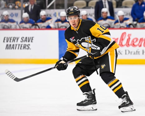 Andrei Kuzmenko skates during a Pittsburgh Penguins preseason game.