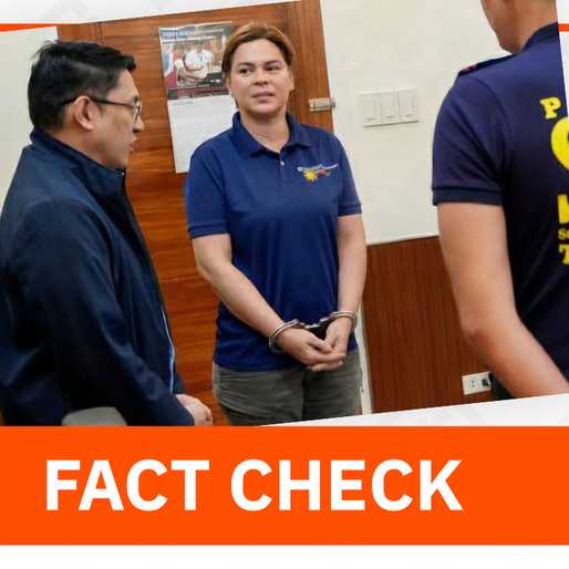 FACT CHECK: Sara Duterte not in handcuffs for grave threats arrest; circulating photo is altered