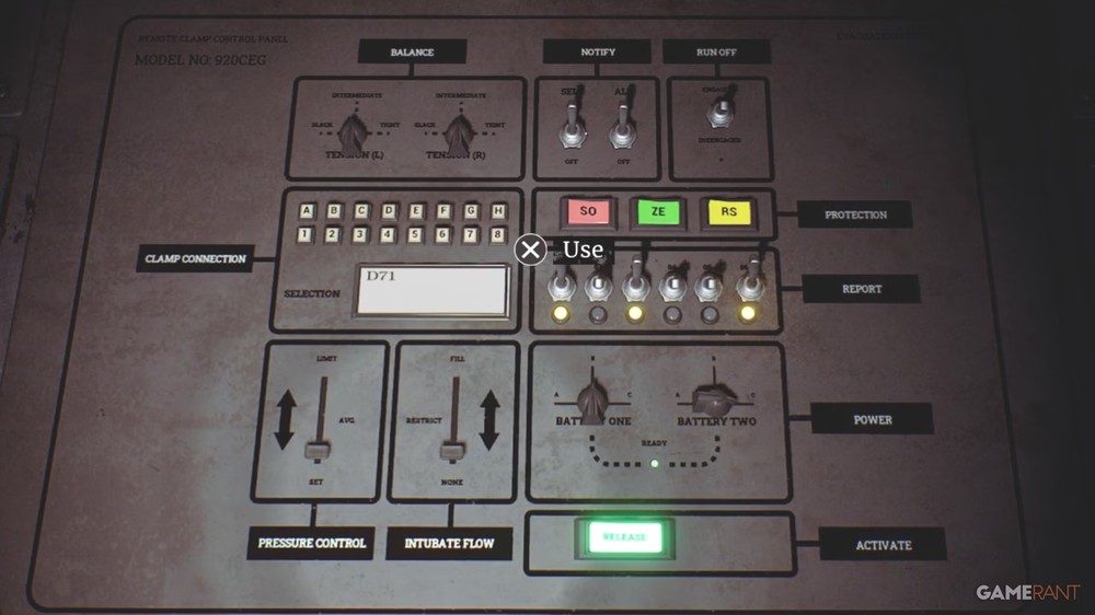 Selecione os valores corretos no Painel de Controle Remoto para soltar as presilhas — Foto: Reprodução/GameRant