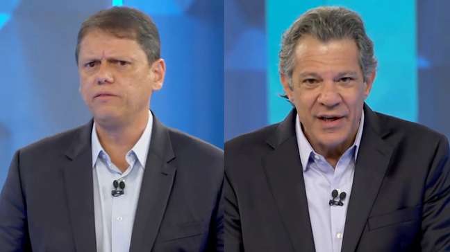 Bastidores de debate entre Tarcísio e Haddad teve risada por 'torta de climão', apoiadores de só um lado e imprensa isolada