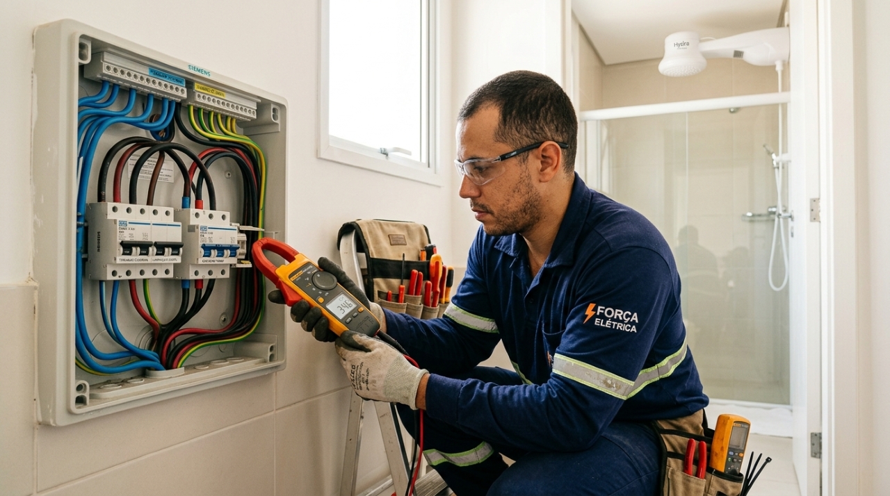 Eletricistas alertam: por que um chuveiro de 7.500 W faz o disjuntor cair e o que isso revela sobre a instalação elétrica
