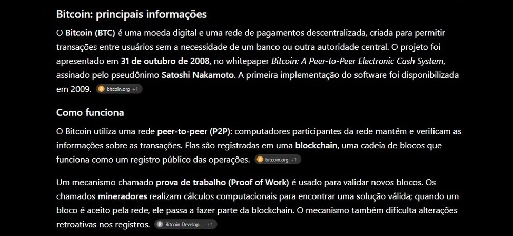 Resumo com base em fontes feito pelo ChatGPT — Foto: Diedrich Bader/TechTudo