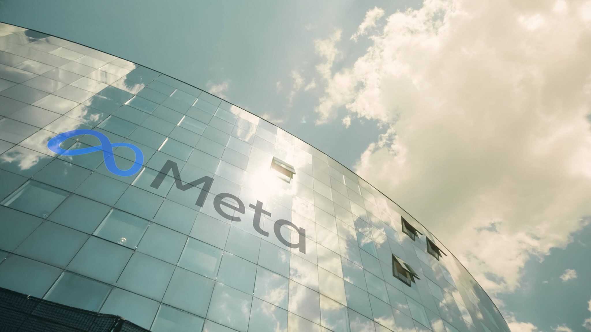 Fachada da Meta com o logo da empresa