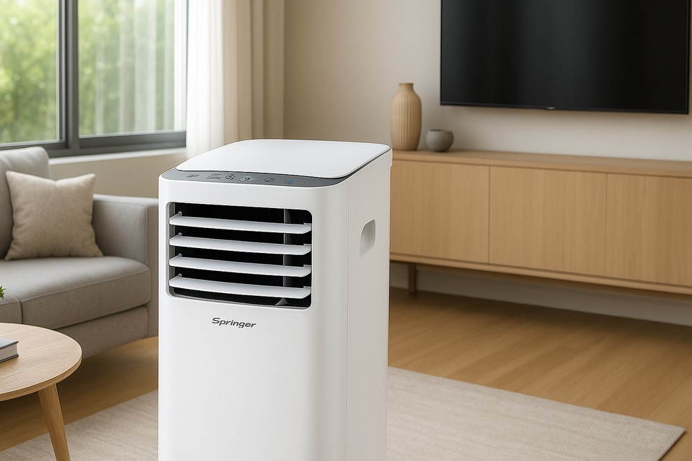 O que vai garantir o bom funcionamento do ar-condicionado portátil é o ambiente estar bem preparado para ele — Foto: Midea/Imagem gerada com IA