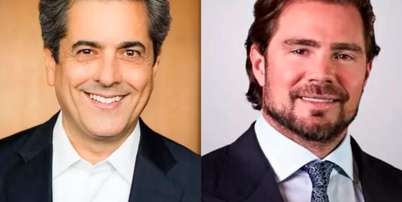 CEO do Grupo Entre, Ant&ocirc;nio Carlos Freixo J&uacute;nior e Daniel Vorcaro Foto: Grupo Entre/Divulga&ccedil;&atilde;o e Banco Master/Divulga&ccedil;&atilde;o