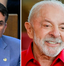 Os candidatos Flávio Bolsonaro (PL) e Luiz Inácio Lula da Silva (PT) Foto: Agência Senado | Ricardo Stuckert/PR