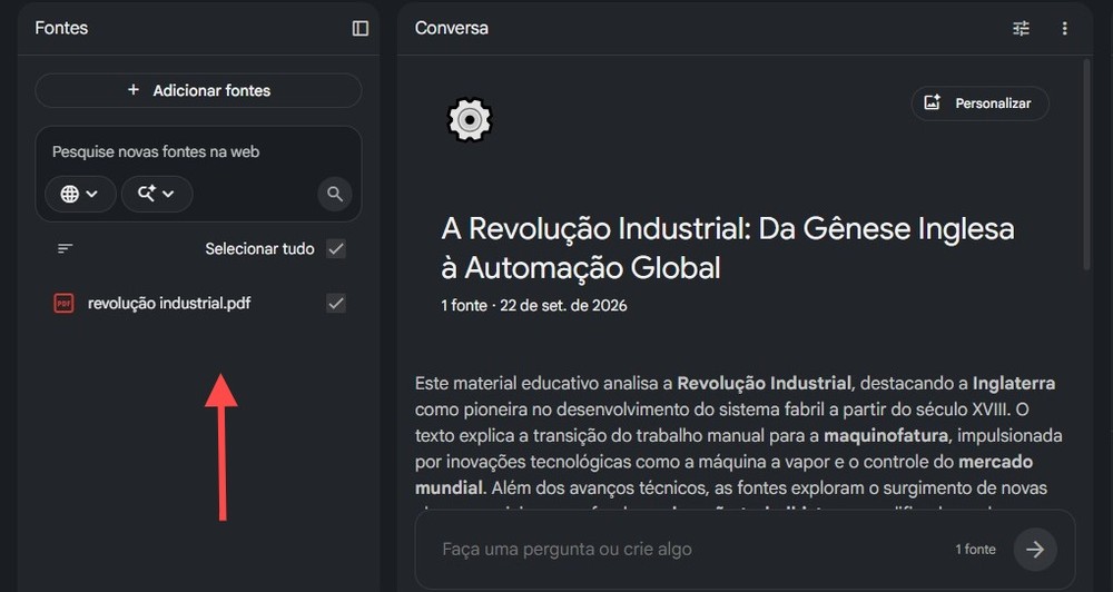 Na aba de fontes o usuário pode arrastar ou buscar o PDF nos arquivos pessoais — Foto: Diedrich Bader/TechTudo