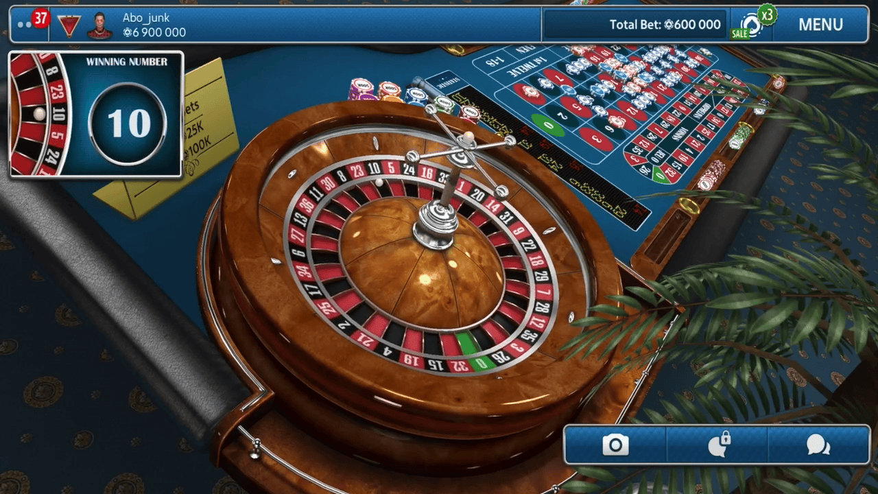Captura de tela do jogo de roleta Casino Roulette: Roulettist, com mesa e roleta virtuais.
