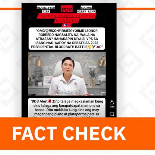FACT CHECK: No video of Robredo announcing presidential debate with Sara Duterte