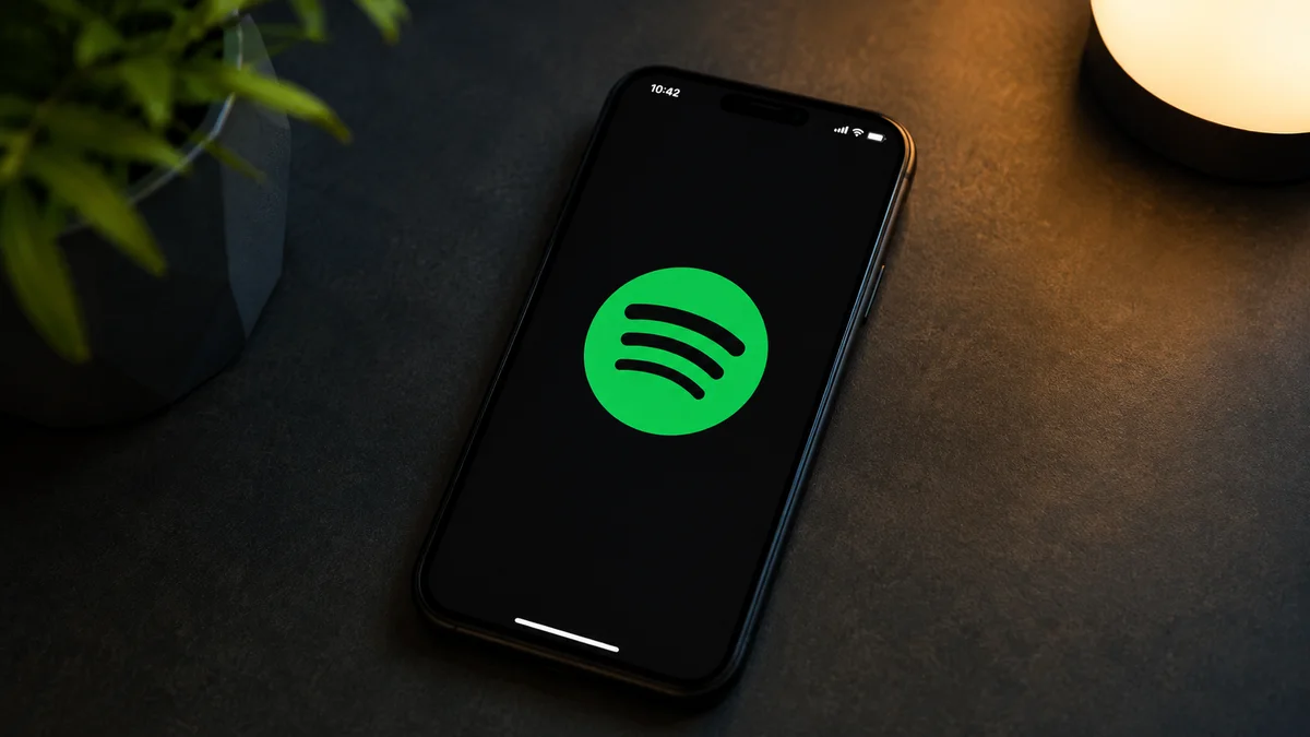 Logo do Spotify na tela do celular