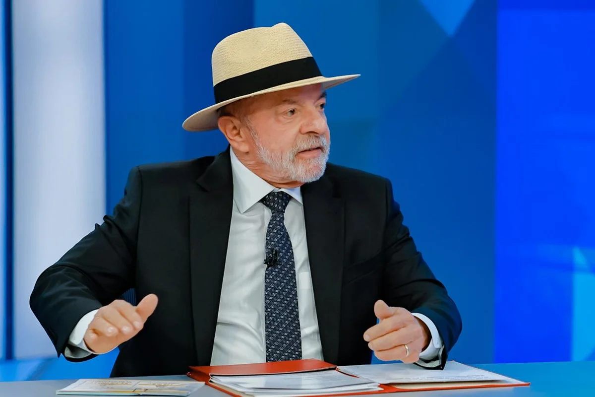 O presidente Luiz Inácio Lula da Silva PT durante sabatina no Jornal Nacional, na TV Globo