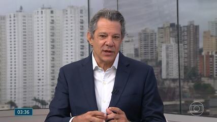 Fernando Haddad (PT) fala sobre cumprir metas na área de Saúde em entrevista a TV Globo