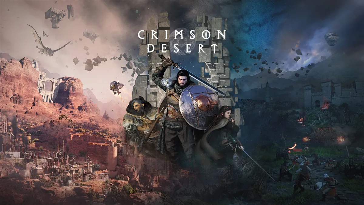 Crimson Desert key art showing the open-world action-adventure game from Pearl Abyss