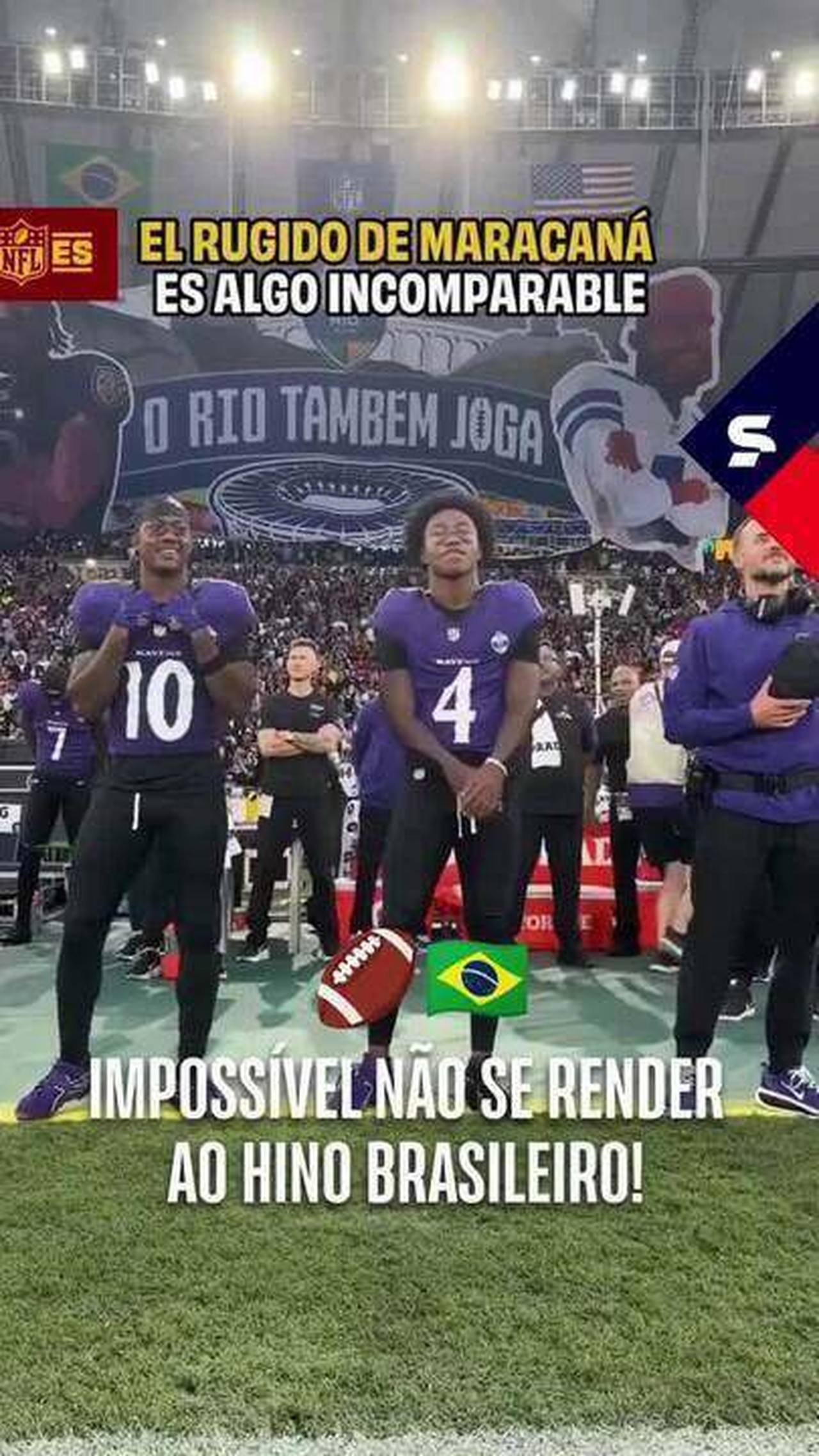 Hino do Brasil surpreende jogadores dos Ravens antes de jogo no Maracanã: "Foi louco"