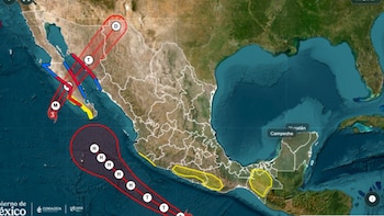Huracán Polo y tormenta tropical Rachel. (Conagua)