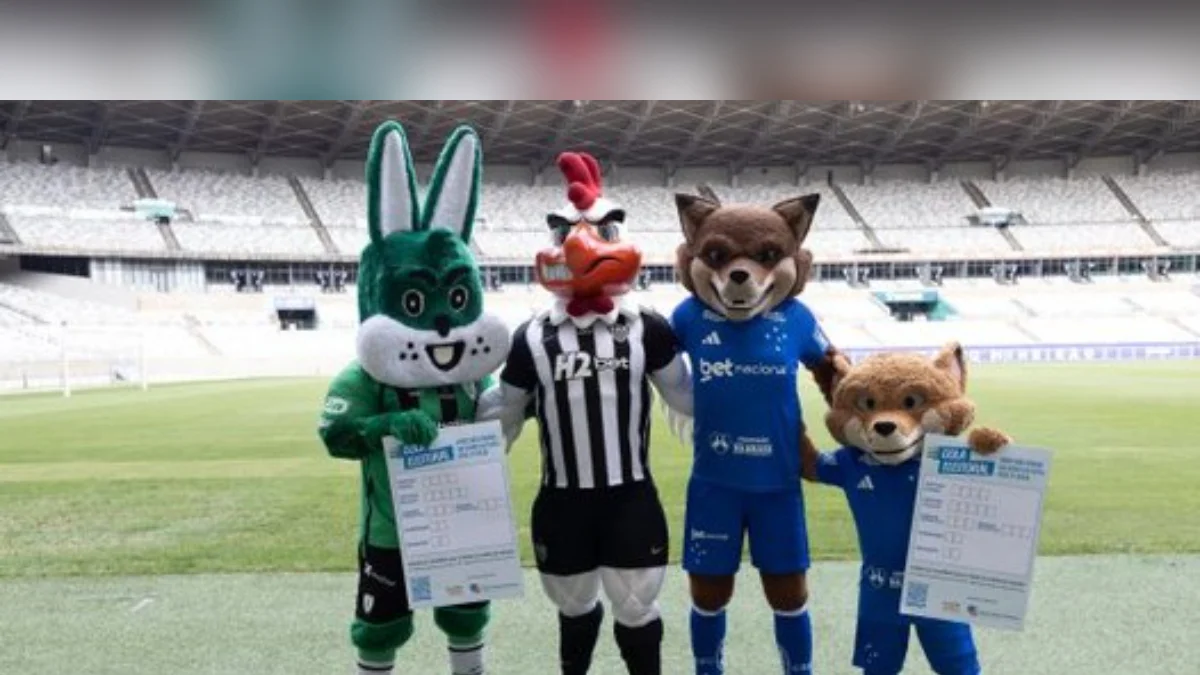 Mascotes de clubes mineiros incentivam eleitores a usar "colinha" eleitoral