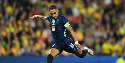 Raphinha fez um dos gols do Brasil no amistoso contra a Austr&aacute;lia nesta ter&ccedil;a-feira, 29 Foto: Albert Perez/Getty Images