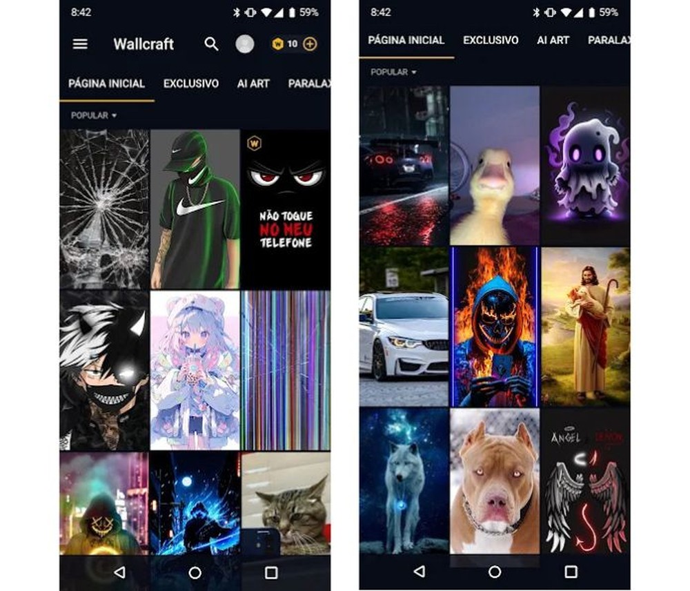 Wallcraft é voltado a quem procura papéis de parede preparados para a tela do celular — Foto: Reprodução/Google Play Store