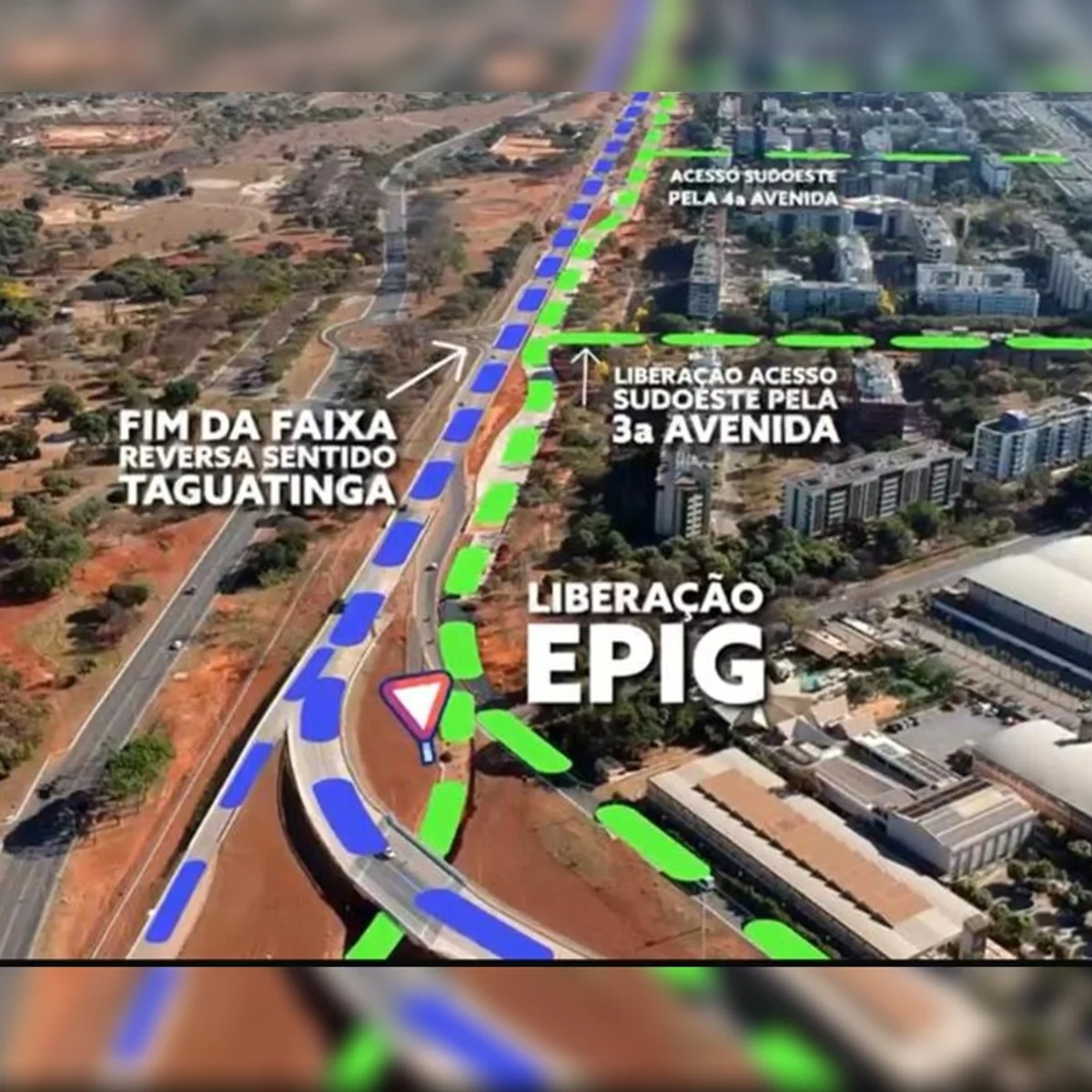 Epig: pista de concreto está liberada para motoristas no sentido Taguatinga