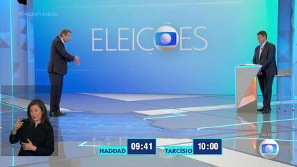 Debate SP: Haddad (PT) pergunta a Tarcísio (Republicanos) sobre 'orçamento secreto'