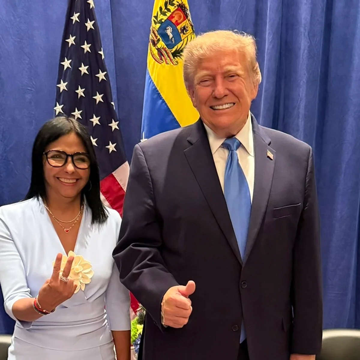"Histórica reunião", diz Delcy Rodríguez sobre encontro com Trump