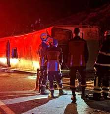 Acidente com ônibus deixa 3 mortos e 44 feridos em rodovia no Espírito Santo Foto: Divulgação/Corpo de Bombeiros do Espírito Santo