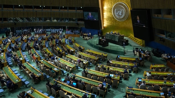 President of France, Emmanuel Macron delivers a speech during the 81st United Nations General Assembly (UNGA) in New York, United States, on September 22, 2026