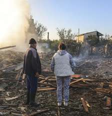 Devastação no entorno de Kiev após ataque russo Foto: ANSA / Ansa - Brasil