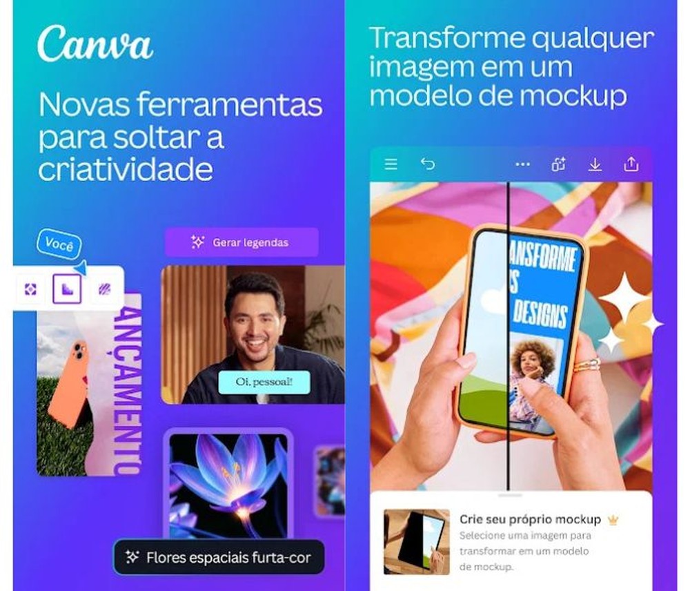 Canva é uma alternativa para quem prefere criar o próprio papel de parede — Foto: Reprodução/Google Play Store