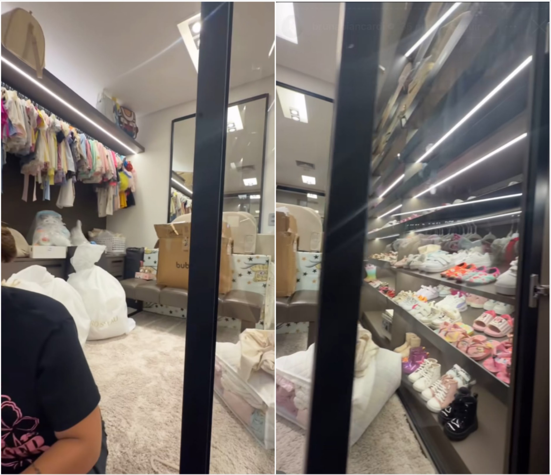Bruna Biancardi faz 'limpa' nas roupas das filhas e closet impressiona: 'Tirei várias coisas para doar'