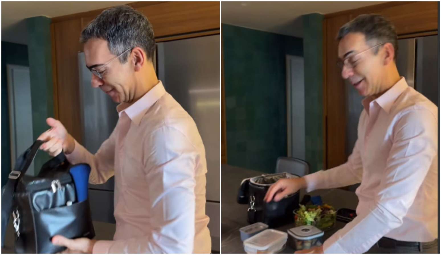 C&eacute;sar Tralli mostra marmita para fim de semana de plant&atilde;o na TV Globo