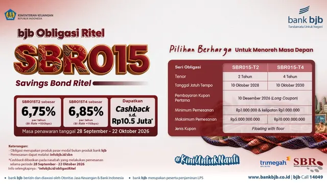 Investasi SBR015 Bisa Dimulai dari Rp1 Juta