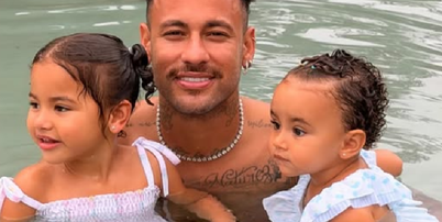 Neymar com Mavie e Mel Foto: @brunabiancardi/Instagram