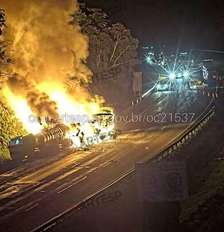 Acidente entre duas carretas aconteceu no km 61 do Rodoanel Foto: Divulgação/ Artesp / Estadão