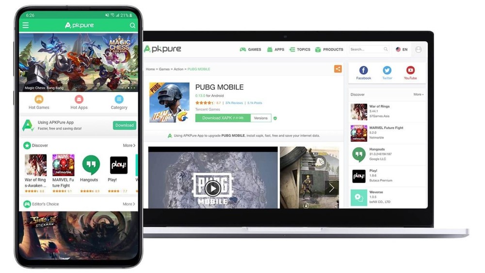 Veja o que é possível fazer com o APK Pure — Foto: Reprodução/APKPure