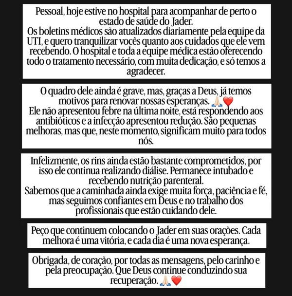 Irmã de Deolane Bezerra atualiza quadro de segurança: "Nova esperança"